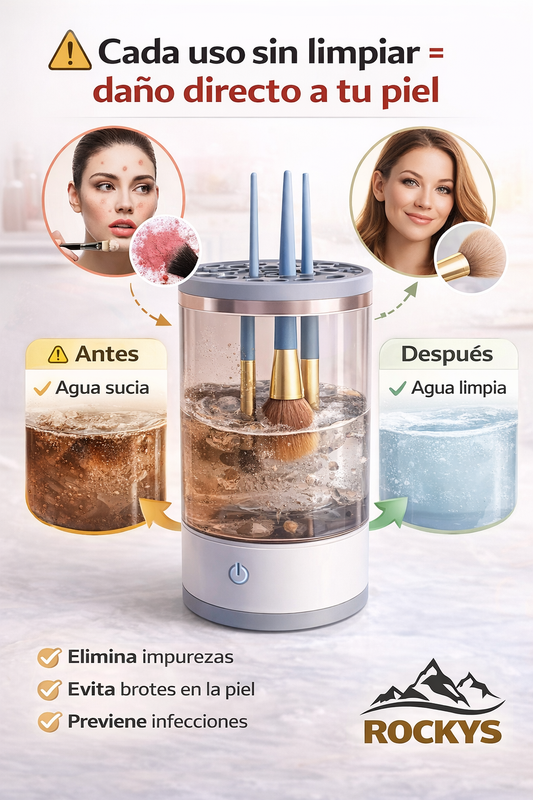 Limpiador Eléctrico Brochas Maquillaje