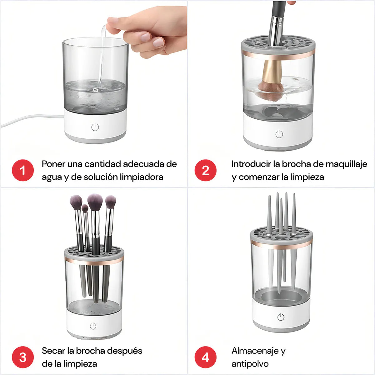 Limpiador Eléctrico Brochas Maquillaje