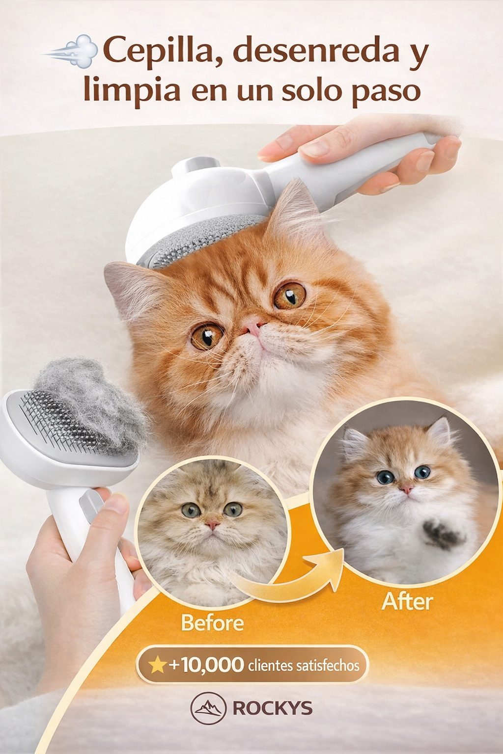 Cepillo a Vapor para Gatos/Perros