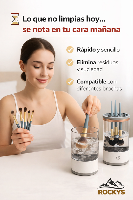 Limpiador Eléctrico Brochas Maquillaje