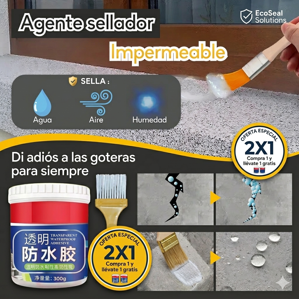 💥 Sistema Anti-Filtraciones Profesional 2 en 1 (Elimina goteras en minutos sin reparaciones costosas)